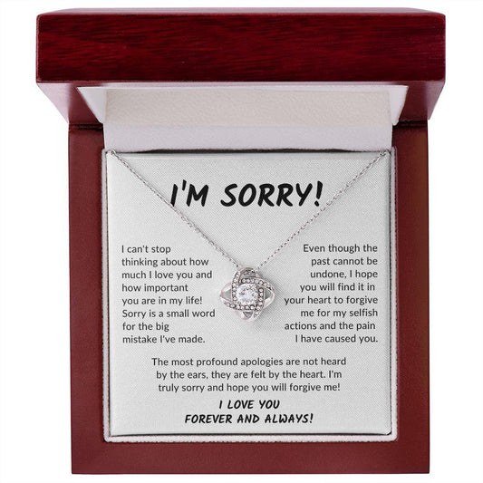 I'M SORRY - I CAN'T STOP THINKING - LOVEKNOT NECKLACE - GIFT FOR SOULMATE(HER)/GIRLFRIEND/FRIEND - GEMSYOUWONTFORGET